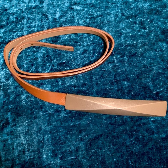 St. John brown skinny leather belt